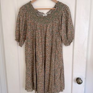 Doen Dress sweet rosebud detail puff sleeve